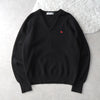 80's〜90's｜Logo Embroidery Wool V-neck Sweater｜Made in Scotland