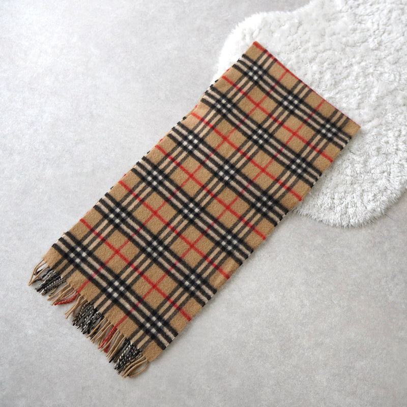 80's〜90's｜Nova Check Cashmere Muffler｜Made in England - NEWSED