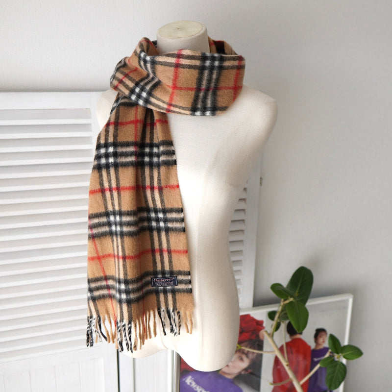 80's〜90's｜Nova Check Cashmere Muffler｜Made in England - NEWSED