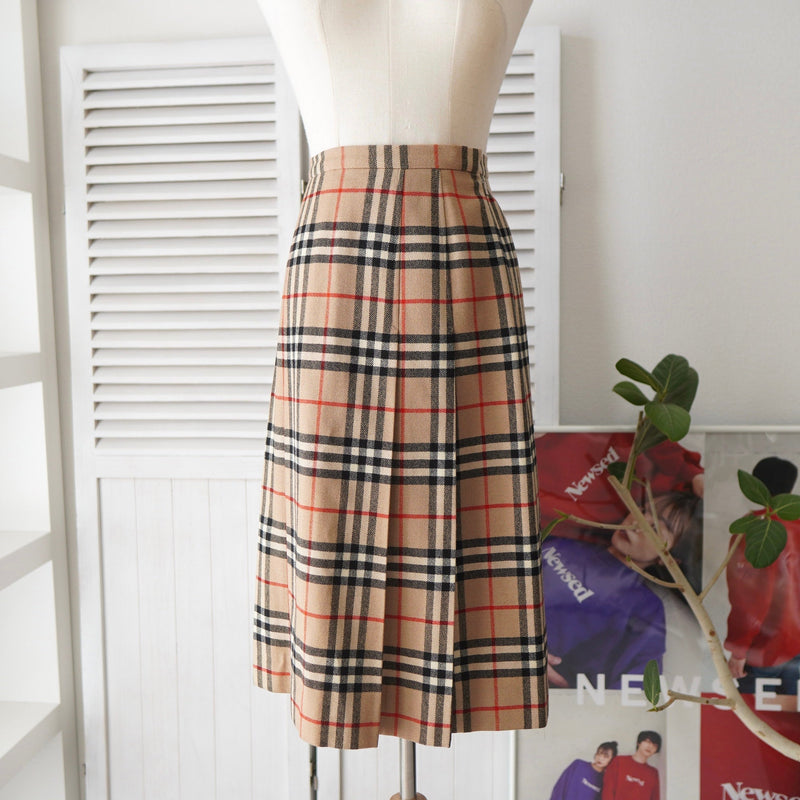 80's〜90's｜Nova Check Middle Length Skirt - NEWSED
