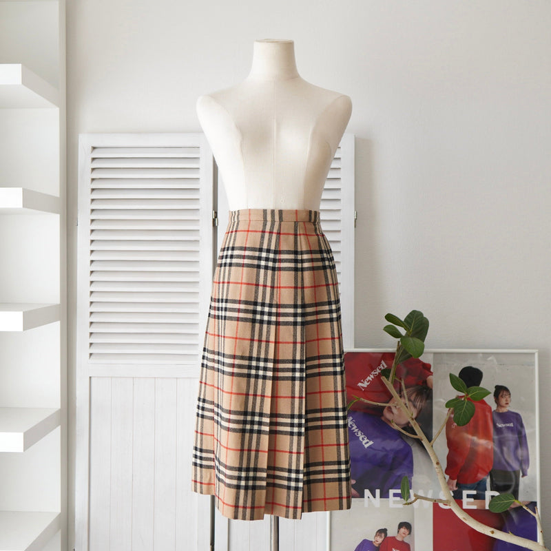 80's〜90's｜Nova Check Middle Length Skirt - NEWSED