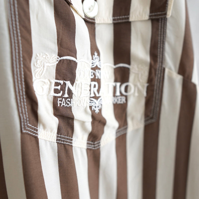 80's｜Embroidered Stripe Shirt - NEWSED