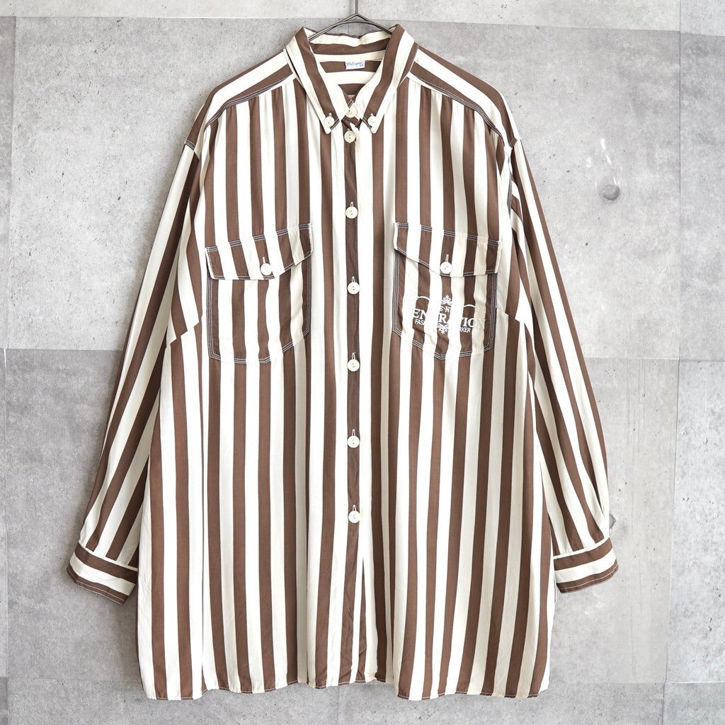 80's｜Embroidered Stripe Shirt