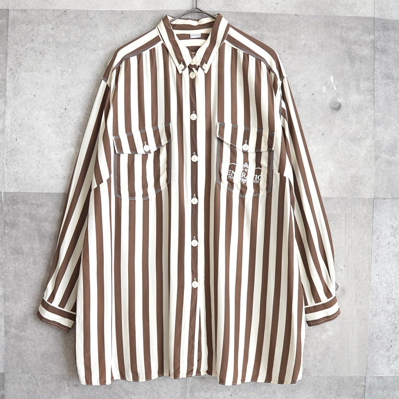 80's｜Embroidered Stripe Shirt - NEWSED