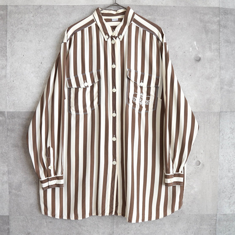 80's｜Embroidered Stripe Shirt - NEWSED