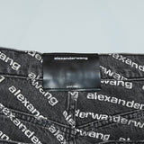 アレキサンダー ワン ロゴ 総柄 デニム ブラック レディース