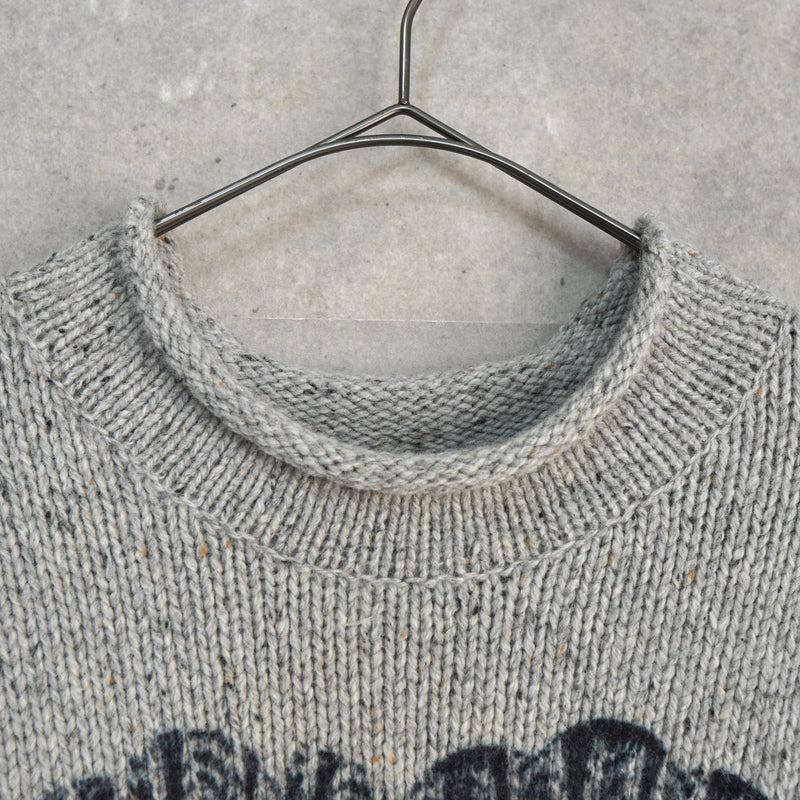 アクネ ストゥディオズ ハートプリント チャンキーニット セーター グレー タグ付き未使用品