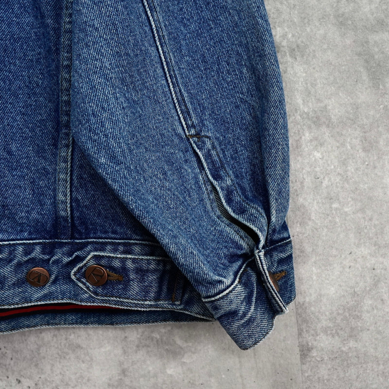 バレンティノ ジーンズ ヴィンテージ Vロゴ ボタン 刺繍 デニムジャケット ブルー