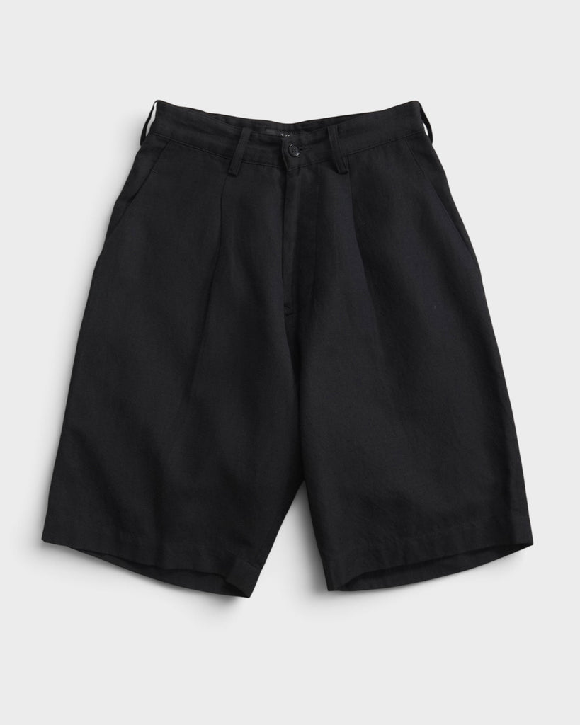 ワイズ ヨウジヤマモト リネン混 ショートパンツ スラックス ブラック サイズ1 レディース