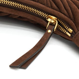 ミュウミュウ ワンダー マテラッセ スエード ワンショルダーバッグ ホーボーバッグ ブラウン