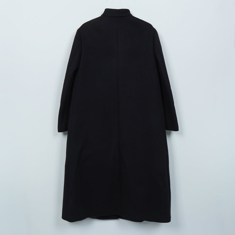 グッチ ホースビット ゴールドボタン マオカラー ウール ロングコート レディース ブラック