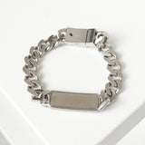 ディーゼル ロゴ プレート ステンレス チェーン ブレスレット シルバー メンズ 箱付き