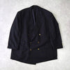 バーバリー ヴィンテージ ノバチェック ホースロゴ 金ボタン ダブル テーラードジャケット ネイビー メンズ