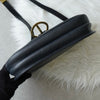Christian Dior CD logo gold hardware leather shoulder bag navy