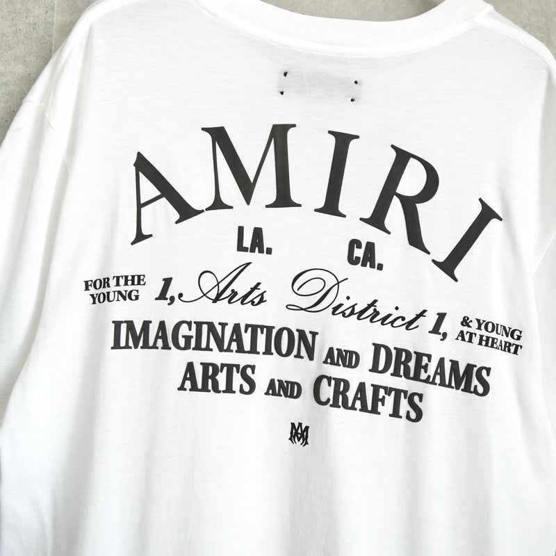 アミリ Arts District Tee ロゴ 両面プリント Tシャツ ホワイト タグ付き未使用品