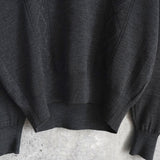 イヴ サンローラン ヴィンテージ Vネック YSLロゴ ニット グレー