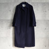 バーバリー ウール ステンカラーコート ネイビー