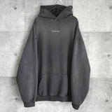 バレンシアガ ヴィンテージ ウォッシュ加工 ロゴ オーバーサイズ フーディー パーカー グレー