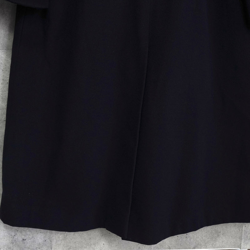 イヴ サンローラン ヴィンテージ ウールコート ステンカラーコート ネイビー