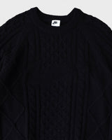 NL CABLE KNIT L/S ナイキ スウッシュ ケーブル編み ニット ブラック Lサイズ メンズ レディース
