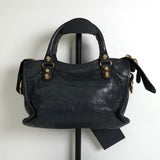 バレンシアガ ジャイアンドミニシティ レザー 2way ハンドバッグ ショルダーバッグ ブラック / グレー