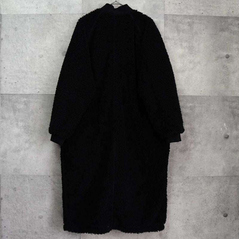 ザ ノースフェイス リバーシブル ロゴ刺繍 ロング丈 キルティングコート ボアコート カーキ / ブラック