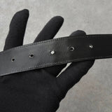 セリーヌ ヴィンテージ サルキー 輪馬車 GP バックル クロコ レザー ベルト ブラック / ゴールド レディース