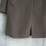 ローレン ラルフローレン カシミヤ混紡 ファー ウールコート ブラウン レディース