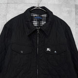 バーバリー ブルーレーベル ホースロゴ ノバチェック裏地 キルティングジャケット ブラック