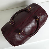 セリーヌ マカダム レザー 型押し ミニ ボストンバッグ ボルドー