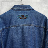 バレンティノ ジーンズ ヴィンテージ Vロゴ ボタン 刺繍 デニムジャケット ブルー