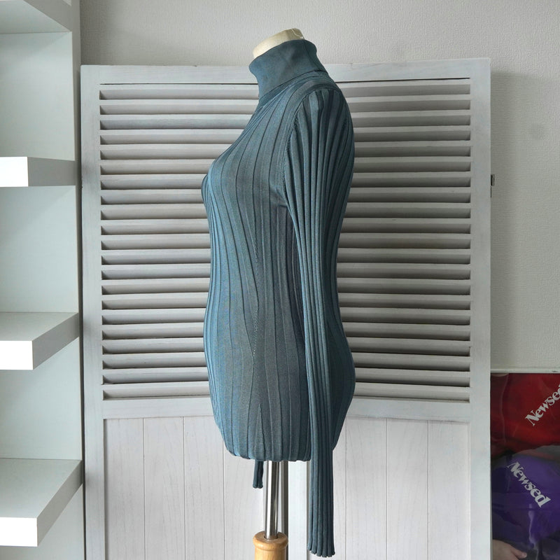 Acne Studios 女款蓝色罗纹高领衫