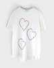 コム デ ギャルソン コムコム ビジュー ハート オーバーサイズ Tシャツ ホワイト S レディース