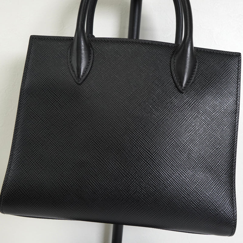 プラダ サフィアーノ レザー 2way ハンドバッグ ショルダーバッグ ブラック