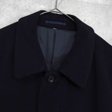 イヴ サンローラン ヴィンテージ ウールコート ステンカラーコート ネイビー