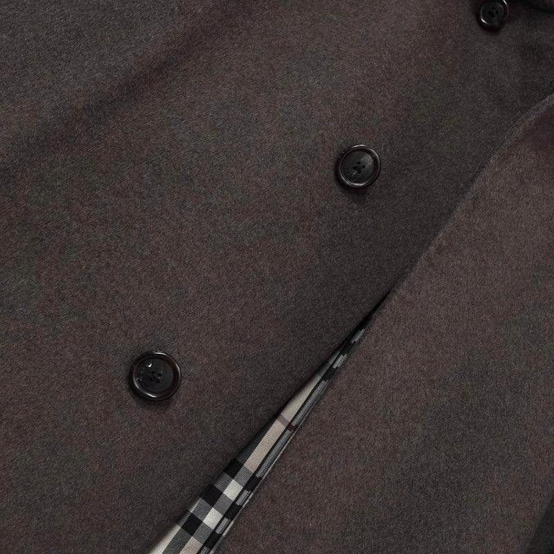 バーバリー カシミヤ アンゴラ ウール ノバチェック裏地 ステンカラーコート ブラウン