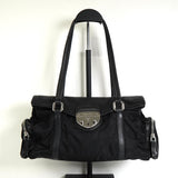 プラダ トライアングルロゴ テスート / レザー ハンドバッグ ブラック