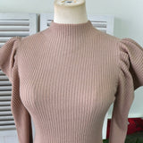 ハーリップトゥ パフスリーブ ニット トップス レディース ベージュ タグ付き未使用品