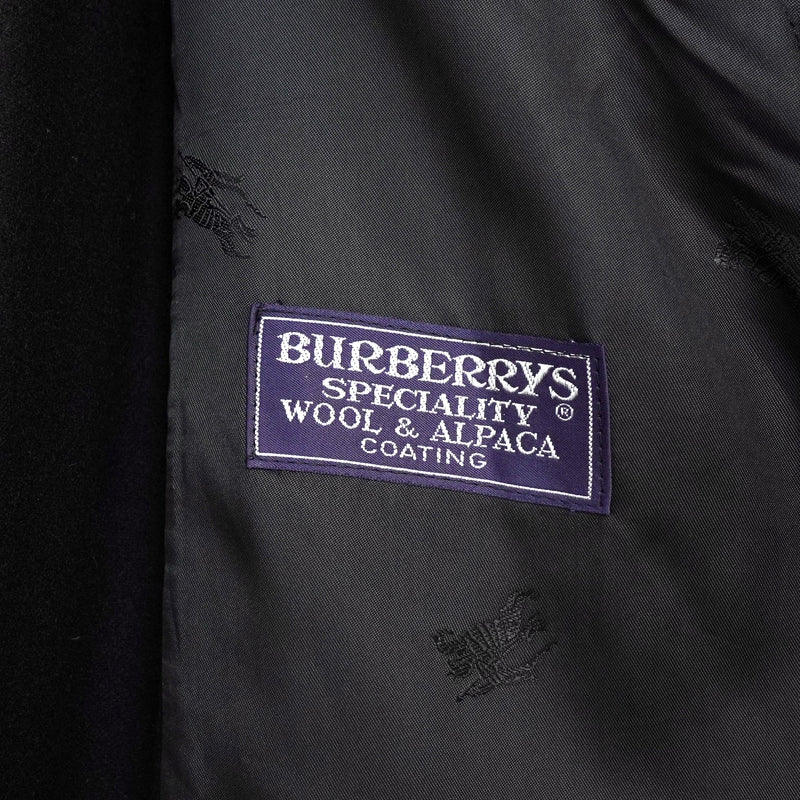 バーバリー アルパカ混紡 ガウンコート ブラック レディース