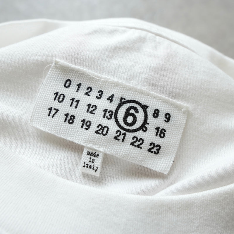 エムエムシックス メゾン マルジェラ パッチワーク オーバーサイズ Tシャツ ホワイト