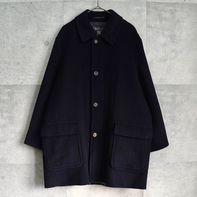 バーバリー ヴィンテージ カシミヤ混紡 ウールコート ブラック
