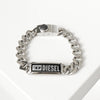 ディーゼル ロゴ プレート ステンレス チェーン ブレスレット シルバー メンズ 箱付き