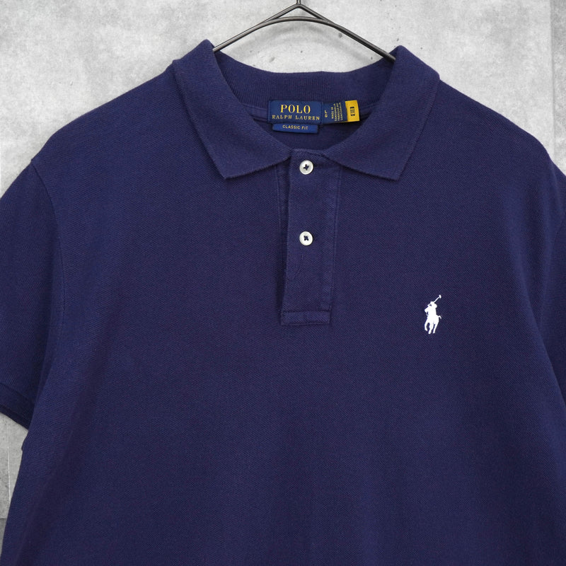 深海军蓝 Ralph Lauren 徽标刺绣短袖 Polo 衫