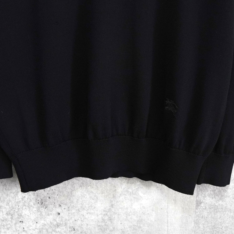 バーバリー ヴィンテージ ホースロゴ モックネック ニット ブラック
