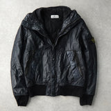 ストーンアイランド コンパスバッジ ムソラゴマータ フーデッドジャケット ブラック メンズ