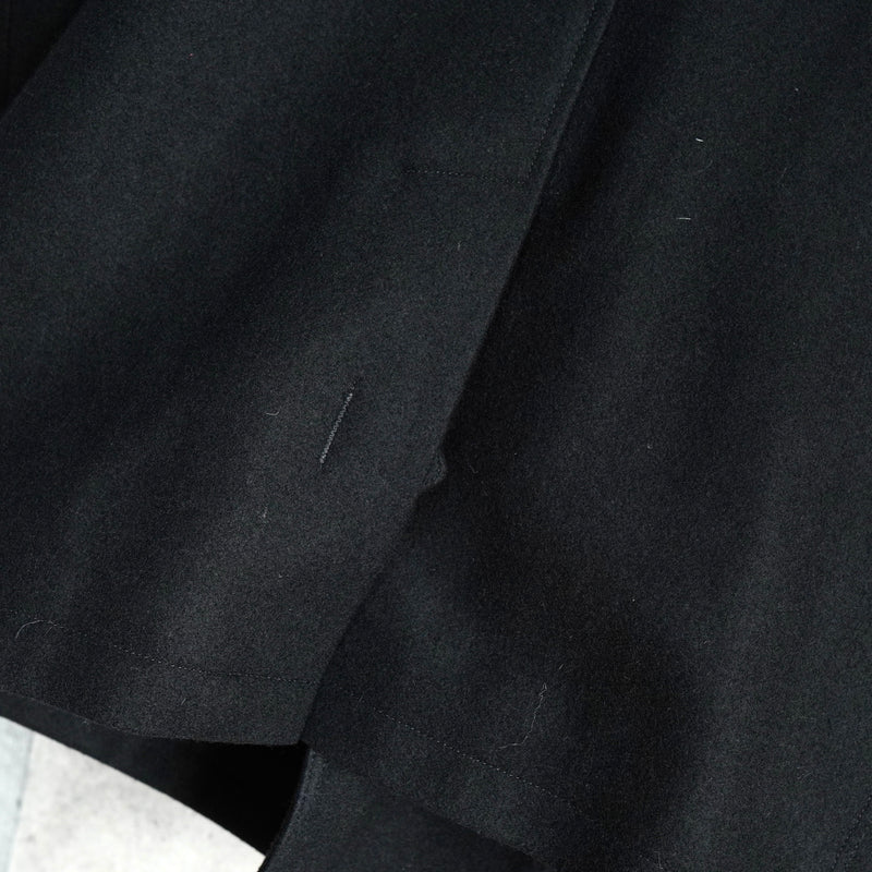 イヴ サンローラン ヴィンテージ YSLロゴ ウール Pコート ブラック