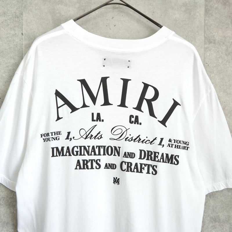 アミリ Arts District Tee ロゴ 両面プリント Tシャツ ホワイト タグ付き未使用品