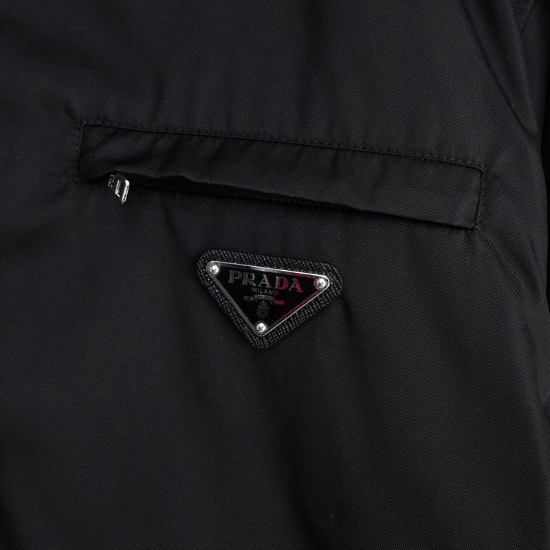 プラダ Re-Nylon トライアングルロゴ ナイロン シャツジャケット メンズ ブラック
