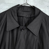 イヴサンローラン ヴィンテージ YSLロゴ ステンカラーコート ダークグレー