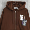 アベイシングエイプ (B)APE SOUNDS LOGO ZIP HOODIE プリント パーカー ブラウン